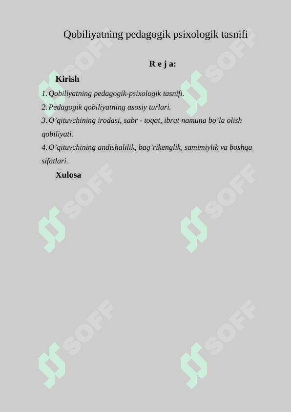 Qobiliyatlarning pedagogik-psixologik tasnifi 2