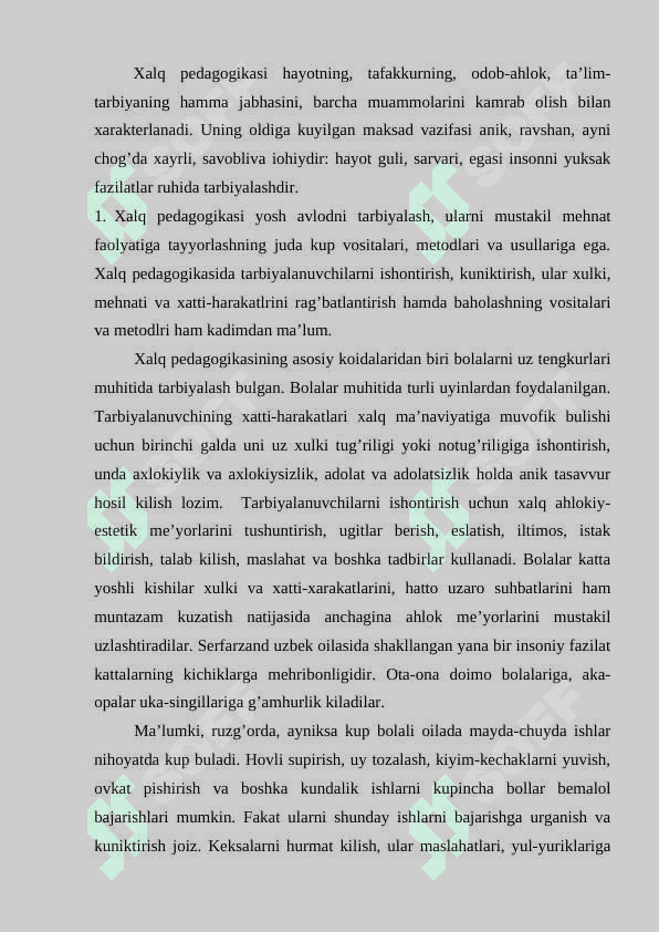 O’zbek xalq pedagogikasining imkoniyatlari va istiqbollari 6