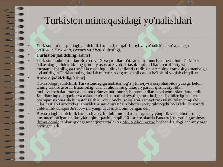 Turkistonda jadidchilik harakati Va ularning faoliyati 6