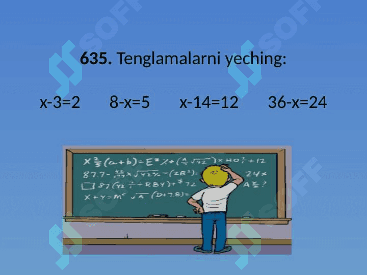 х - 125 = 142, 236 - х = 158 ko'rinishdagi misollar 4