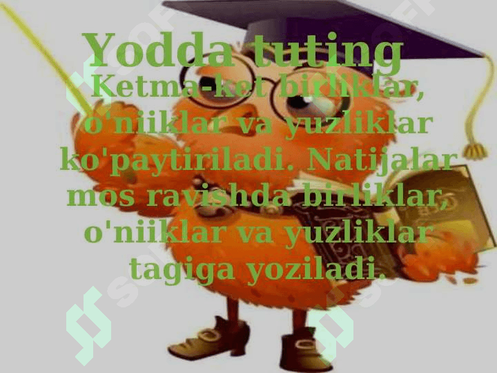 Xonadan o'tmasdan ko'paytirish 3