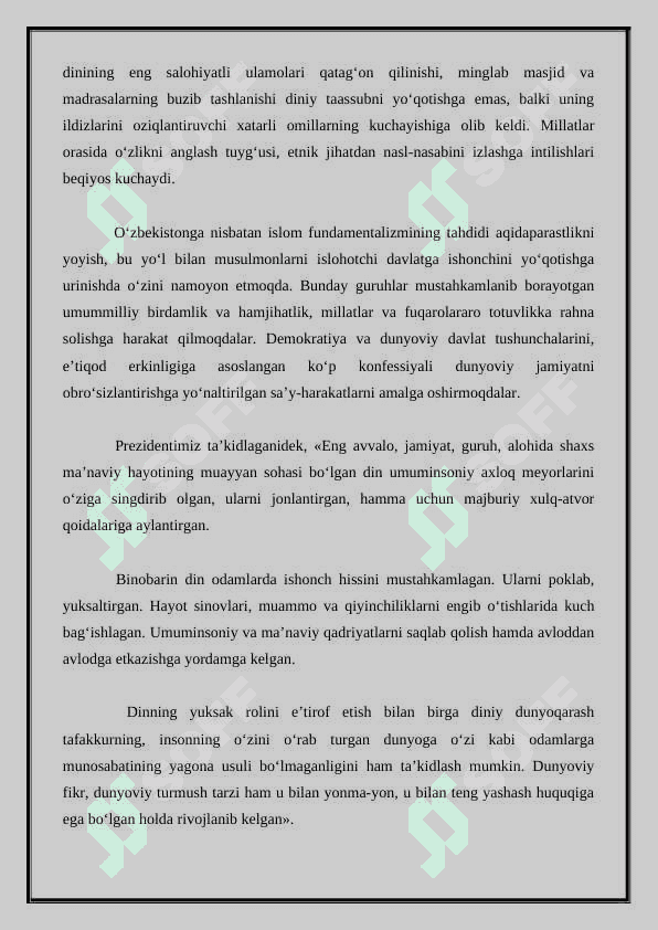 FUNDAMENTALIZM VA DINIY  EKSTREMIZM 4