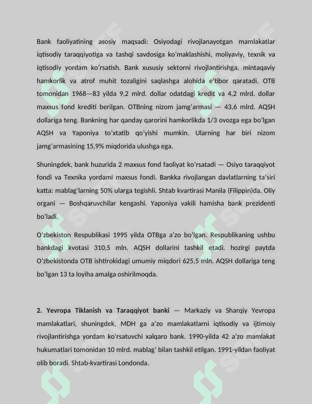 XALQARO MOLIYA INSTITUTLARI, ULARNING MAQSADI VA FUNKSIYALARI 7