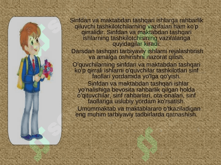 Sinfdan tashqari tarbiyaviy ishlar 3