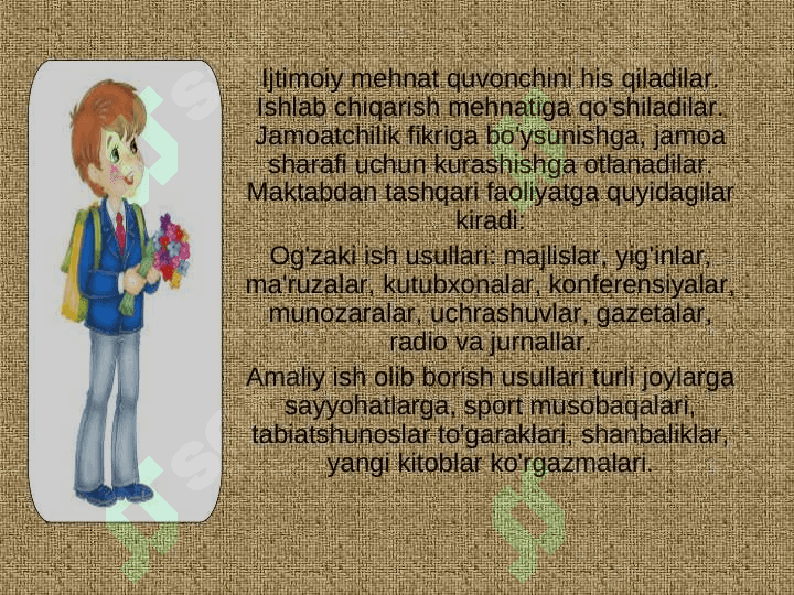 Sinfdan tashqari tarbiyaviy ishlar 7