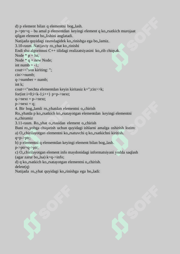 Chiziqli bir tomonlama ro'yhat amaliy 4