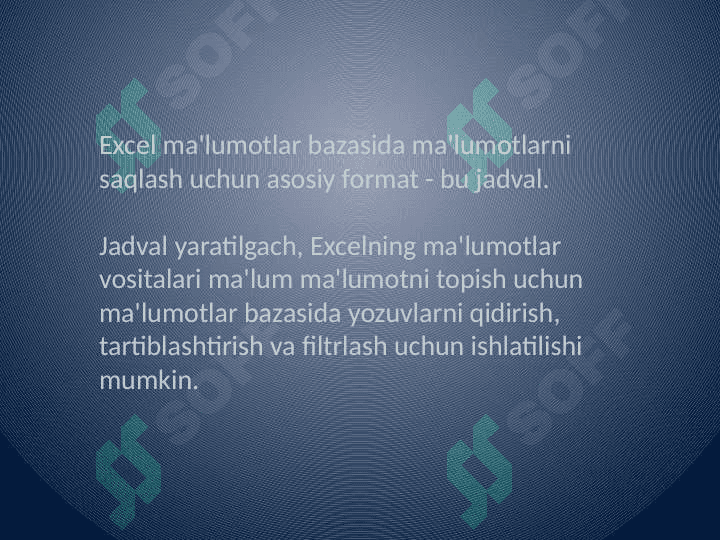 Excelda tibbiy ma'lumotlar bazasi bilan ishlash 5
