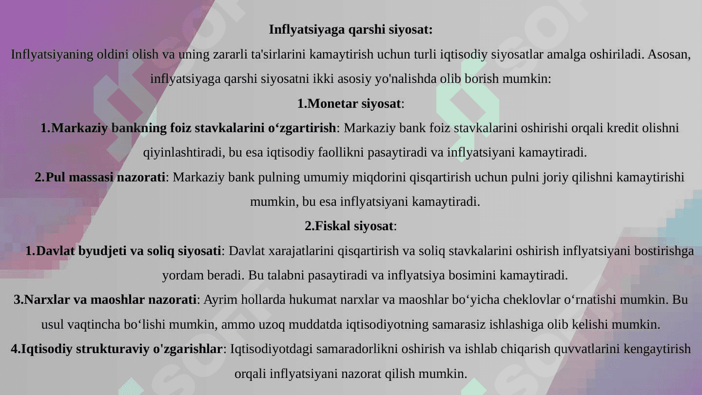 Inflyatsiya va inflyatsiyaga qarshi siyosat 4