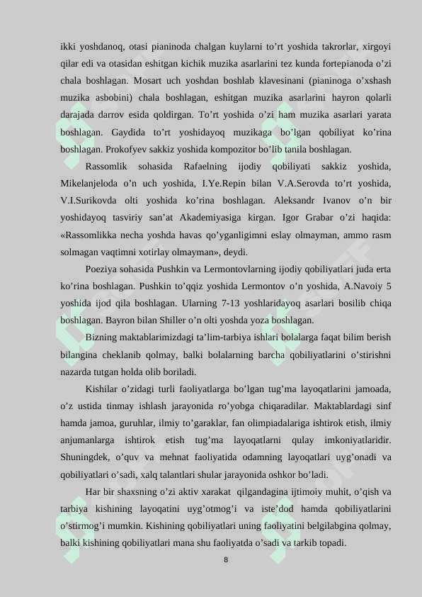 Qobiliyat va qiziqish, havas 8
