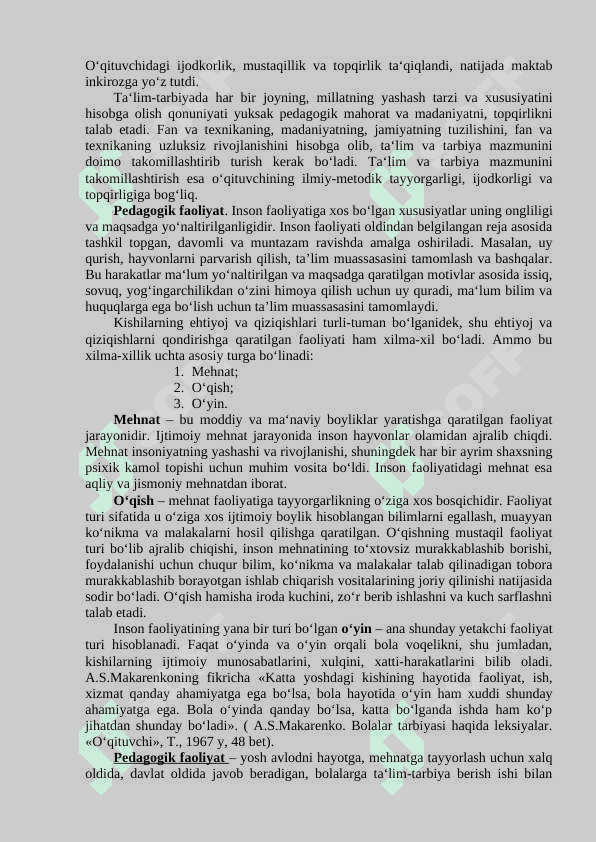 PEDAGOGIK MAHORAT HAQIDA TUSHUNCHA, UNING OʻQITUVCHI FAOLIYATIDA TUTGAN OʻRNI VA AHAMIYATI 2