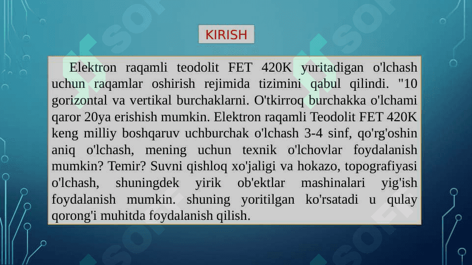 Zamonaviy elektron teodolitlar va ularning dasturiy ta’minoti. 4