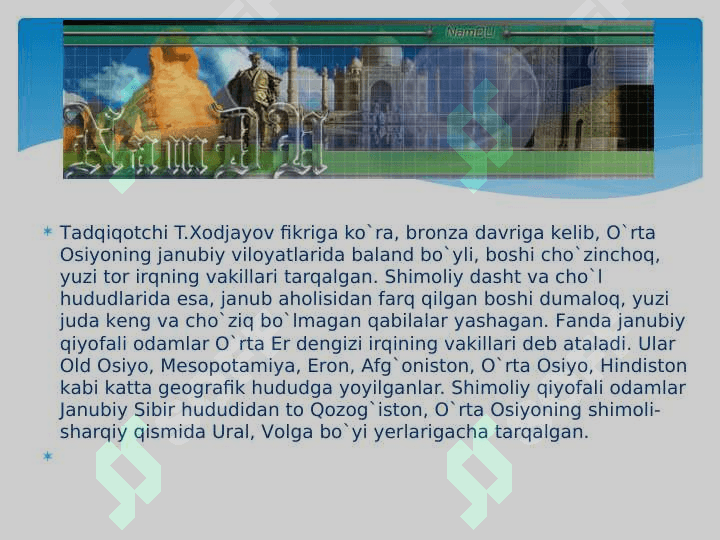 O'ZBEK XALQINING ETNIK SHAKLLANISHI 4