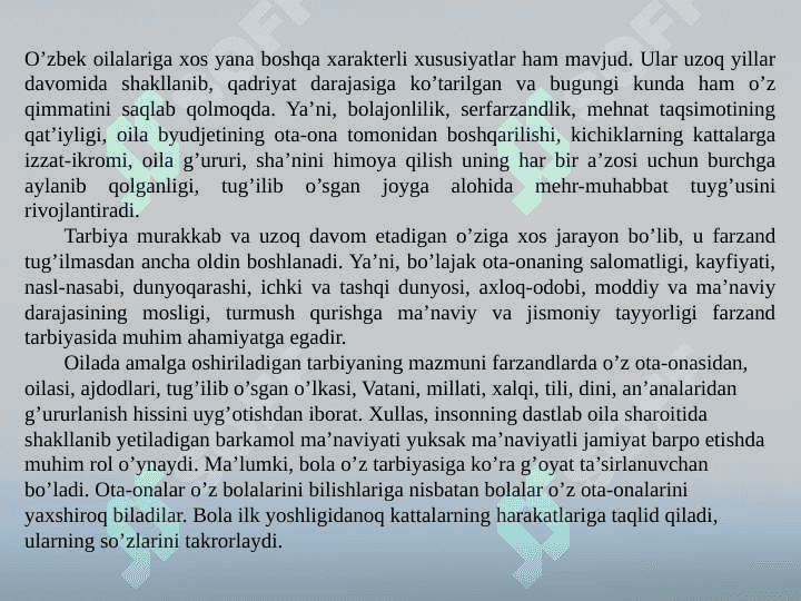 Oilada kattalarga hurmat kichiklarga izzat tushunchasi 4