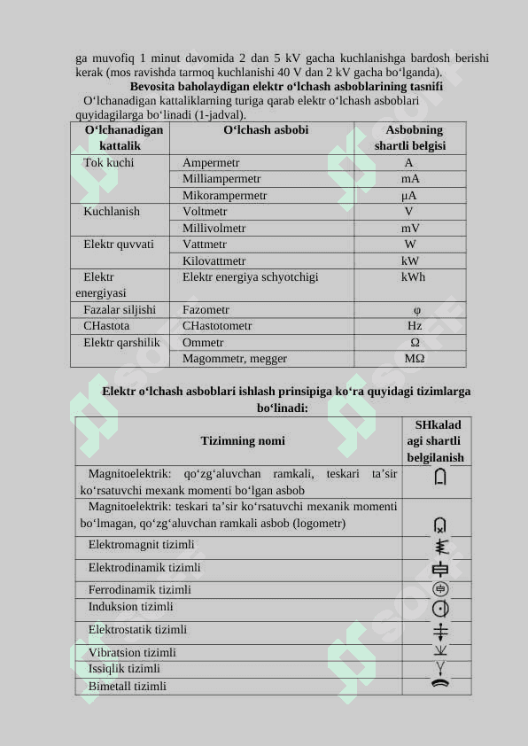Elektr o‘lchovlar haqida tushuncha, o’lchashdagi xatoliklar 3