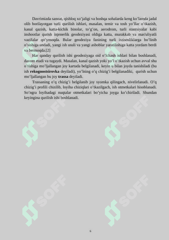 GEODEZIYA  FANINING VAZIFASI VA RIVOJLANISH TARIXI KURS ISHI 6