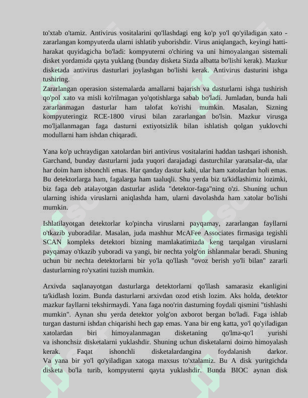 VIRUSNING  KOMPYUTERGA  TUSHISH  SABABLARI  VA  UNDAN HIMOYALANISH   USULLARI 5