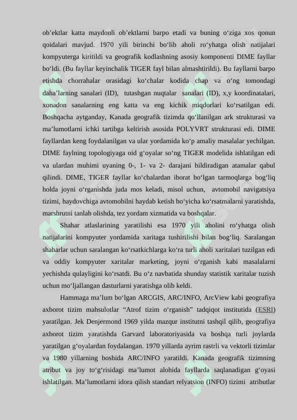 GEOGRAFIK AXBOROT TIZIMLAR (GAT) FANING MAQSADI VA VAZIFALARI 8