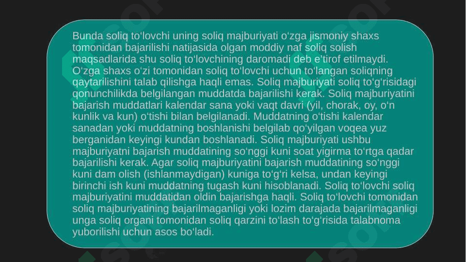 SOLIQ MAJBURIYATINI BAJARISH 4
