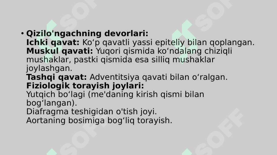 Qizilo’ngach, oshqozon va o‘n ikki barmoqli ichakning radiologik tekshirish usullari 5