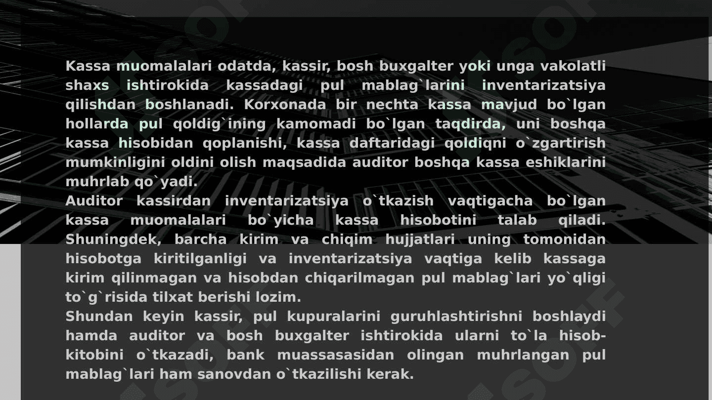 Kassa operatsiyalarining auditi 3