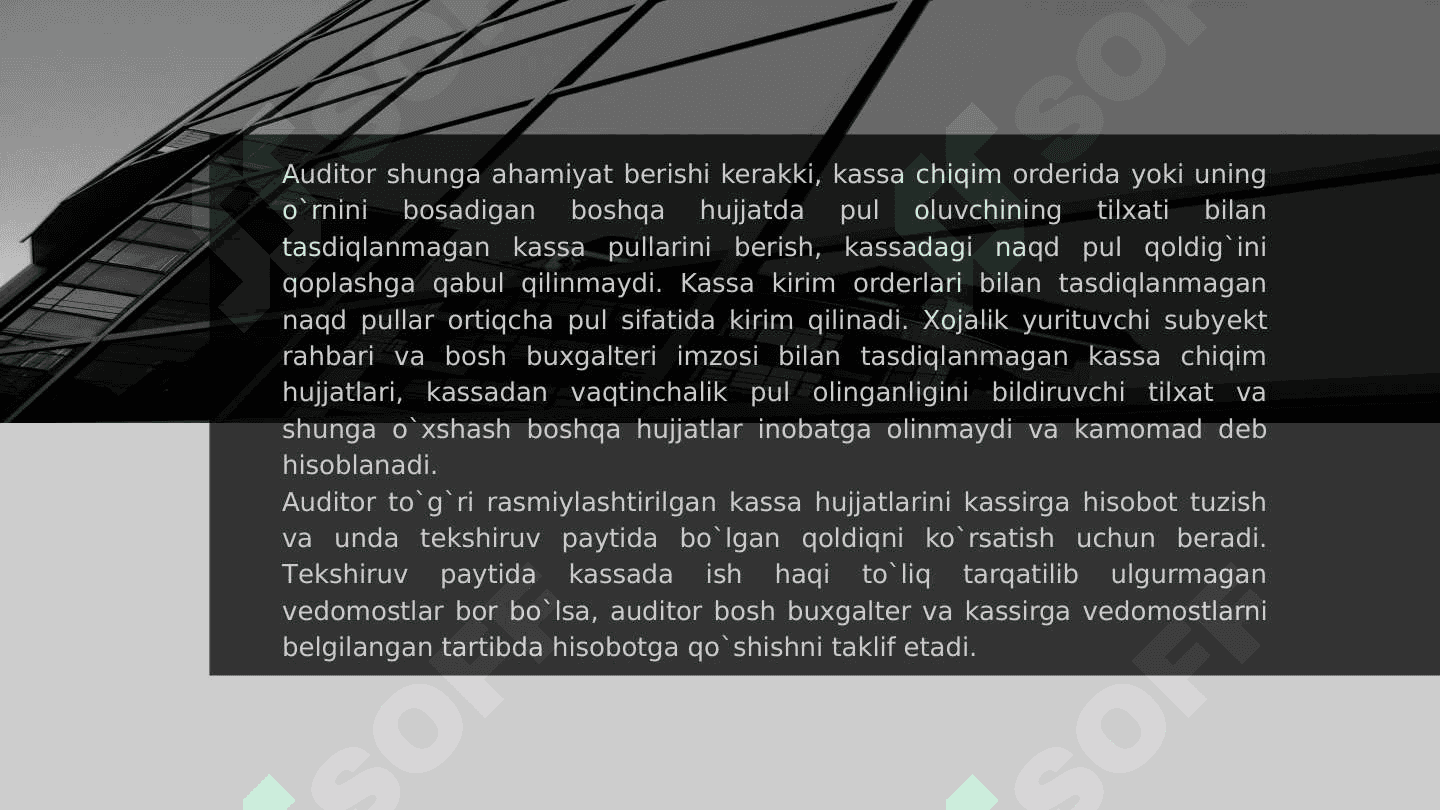 Kassa operatsiyalarining auditi 4