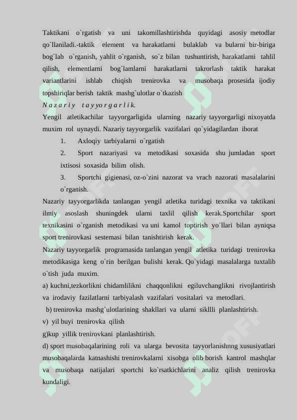 Taktik  tayyorgarlik 4
