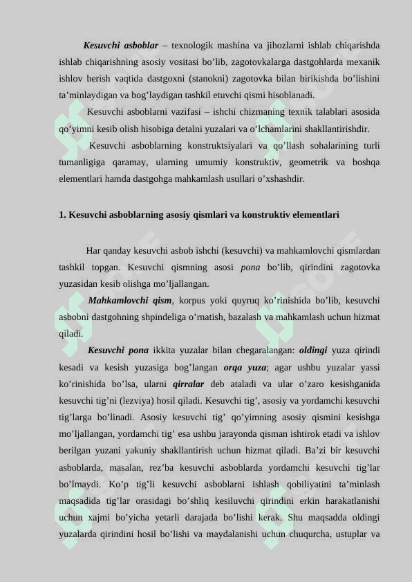 Kesuvchi asboblar haqida tushuncha 2