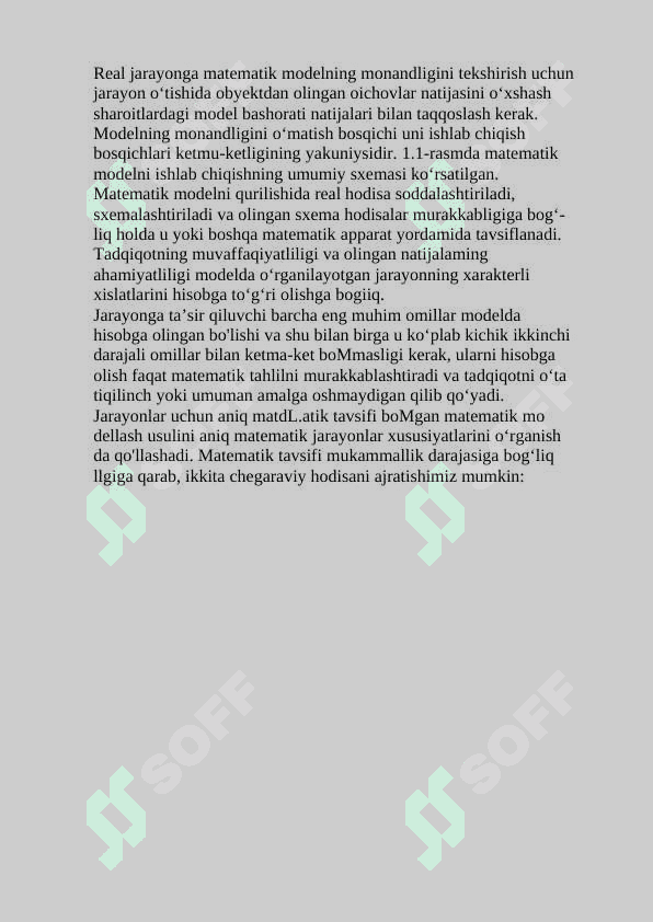 Texnologik jarayonlarni matematik modellashtirish 4