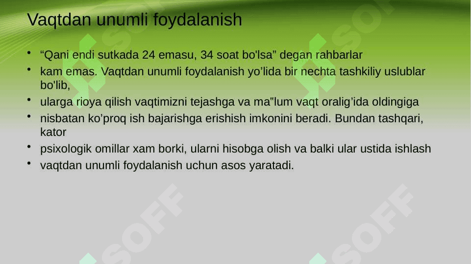 Vaqtni boshqarish 4