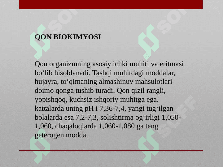 Qon biokimyosi 2