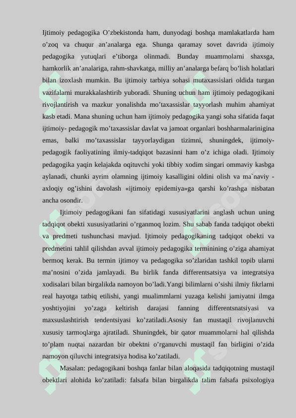 Ijtimoiy pedagogika va pedagogik sotsiologiyaga ehtiyoj va zamonaviy jamiyat rivojining zaruriy shartlari 6