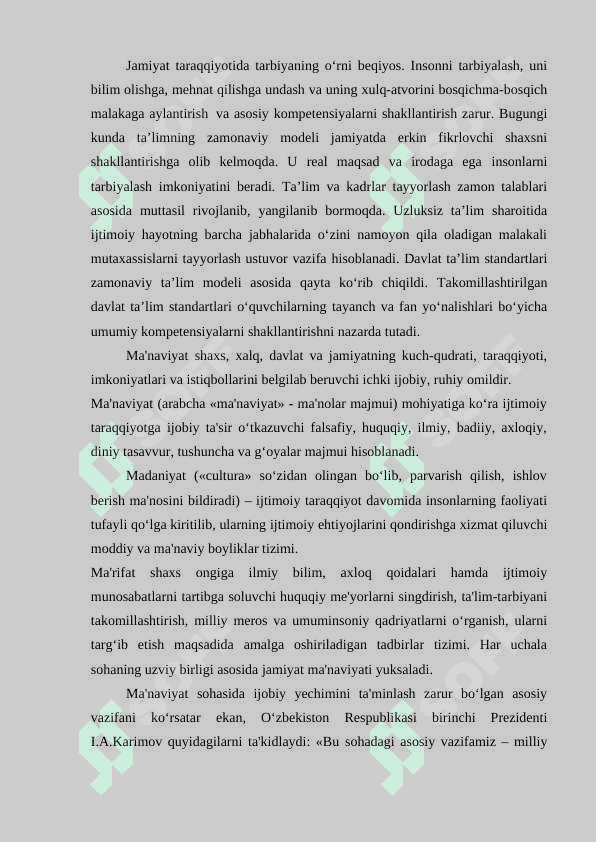 O‘quvchilarni milliy manaviy tarbiyalashda  umumiy pedagogikaning  ahamiyati 2