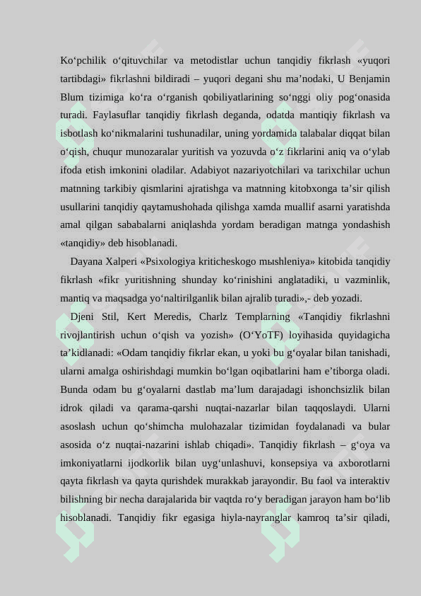 Pedagogik texnologiyalar asosida tanqidiy tafakkurni shakllantirish va rivojlantirish metodlari 3
