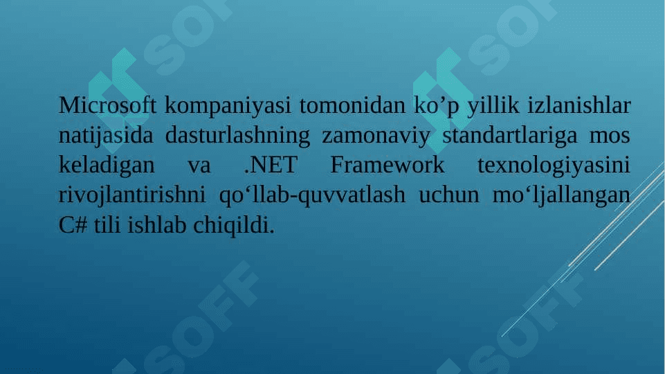 C# va .Net Core platformasi. C# dasturlash tilining tuzilishi 3