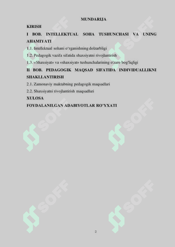 intellektual sohaning nazariy talqini: (ch. spirmen modeli, l. terstoun modeli; r.kettell, s.bart, d.veksler, f.vernon modellari). 2