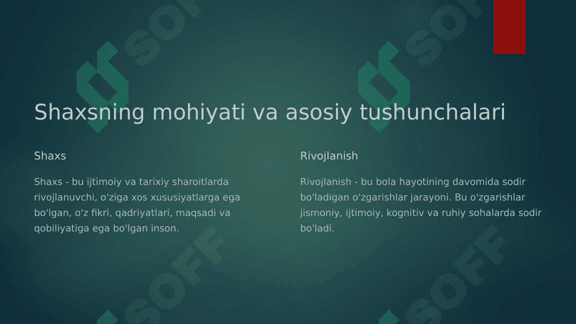 Bola shaxsining rivojlanishi 2