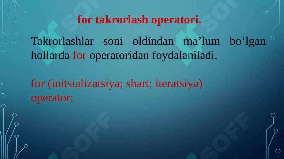 C# da Takrorlash operatorlari. 2