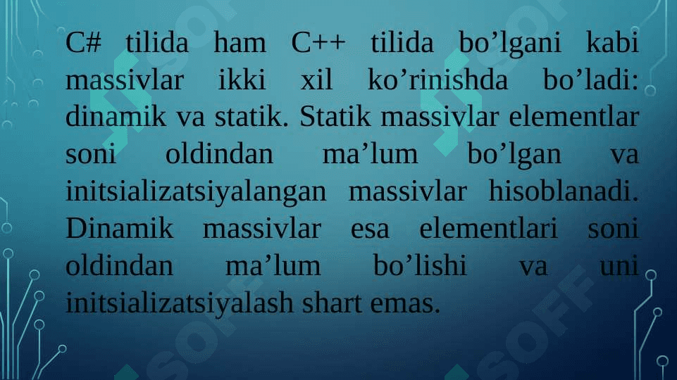 Massivlar 5