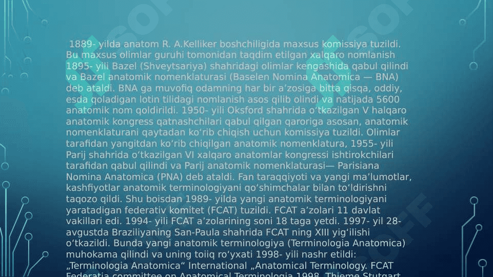 ODAM ANATOMIYASI FANINING MAQSADI, PREDMETI VA VAZIFALARI 6