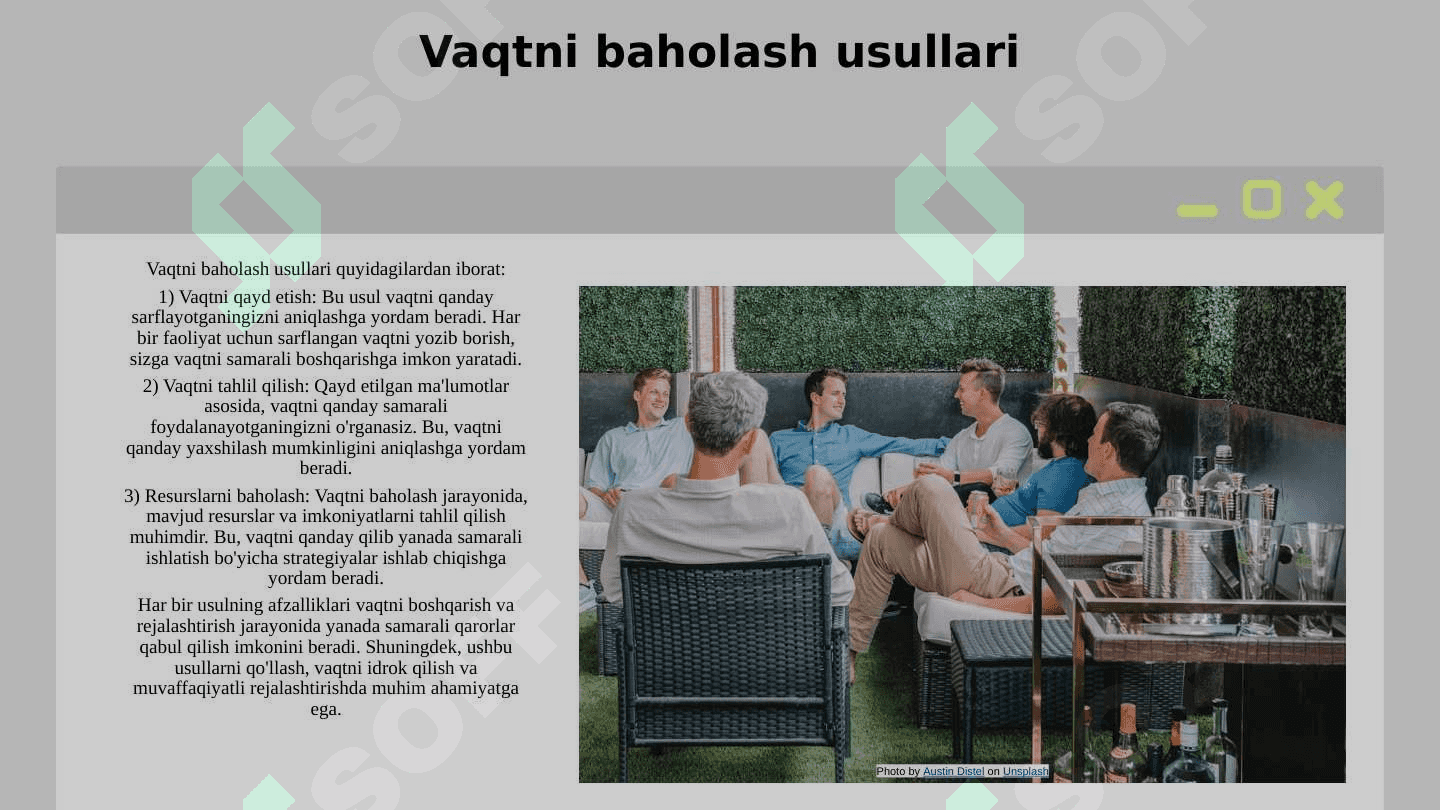 Vaqtni idrok qilishni oʻrganish 6