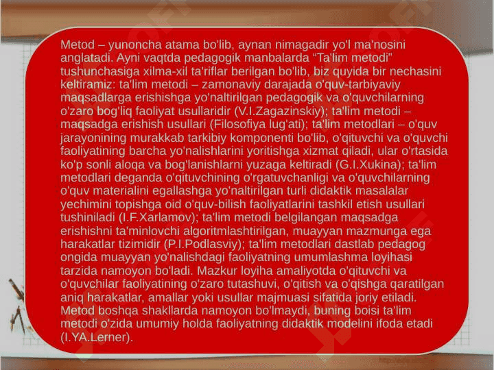 Boshlangʻich sinflarda Taʼlim metodlari va Vositalari 2