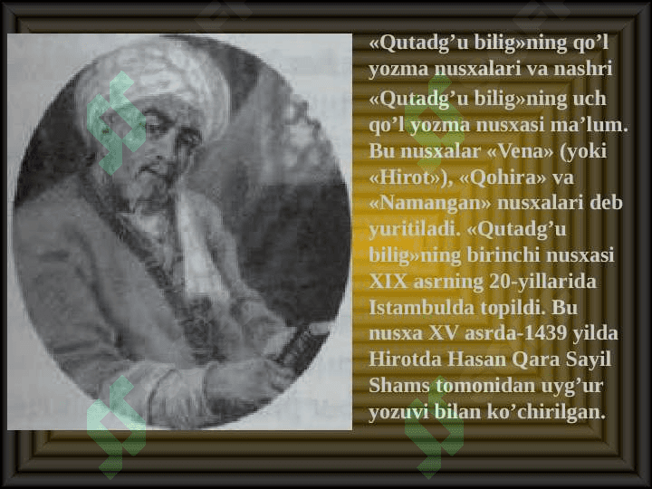 Yusuf Xos Xojib “Qutadg’u bilig” asari 8