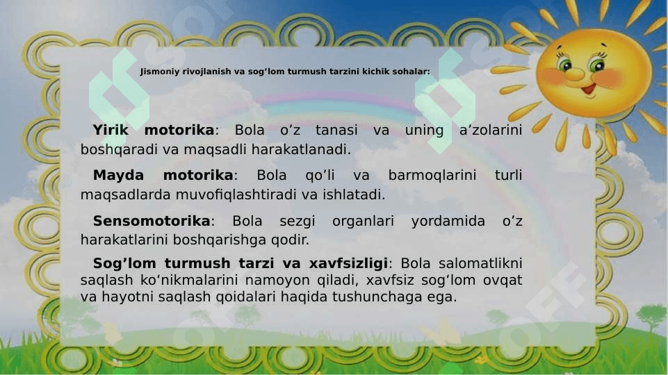 Jismoniy rivojlanish va sog’lom turmush tarzini shakllanishi 2