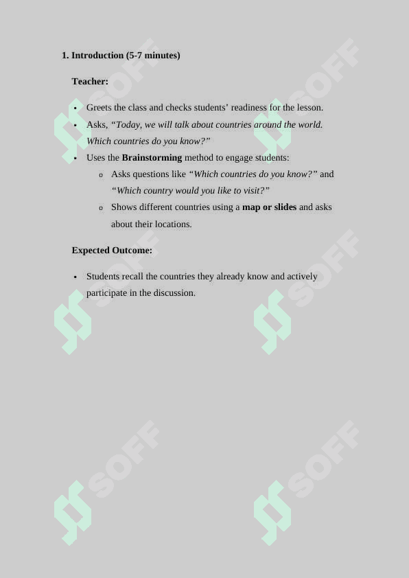 Countries Around the World  dars ishlanma ingliz tilida  lesson plan 4