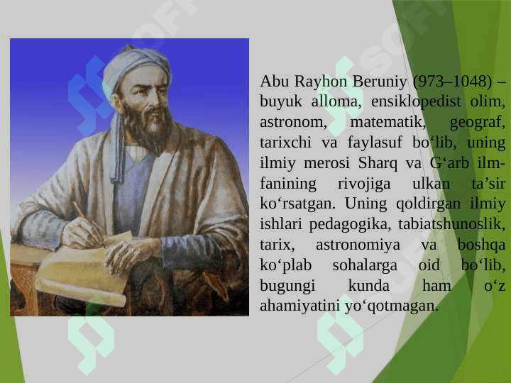 Abu Rayxon Beruniyning ilmiy merosi va uning pedagogika fan taraqqiyotidagi o’rni 2