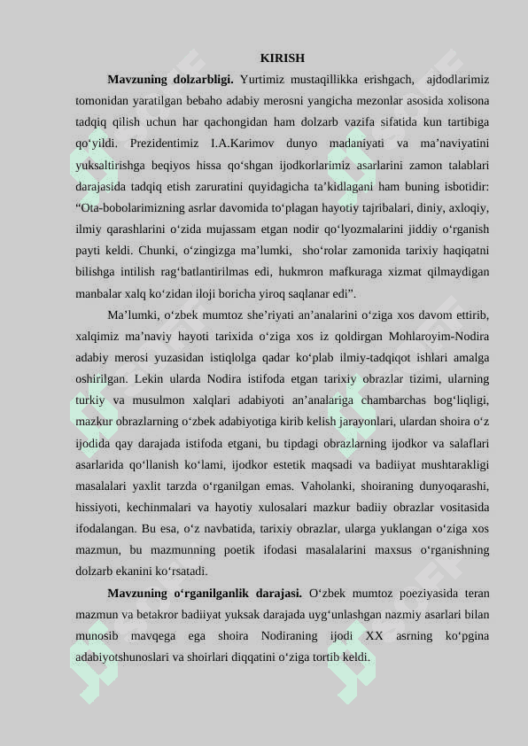 Nodira g‘azaliyotida lirik obraz 2