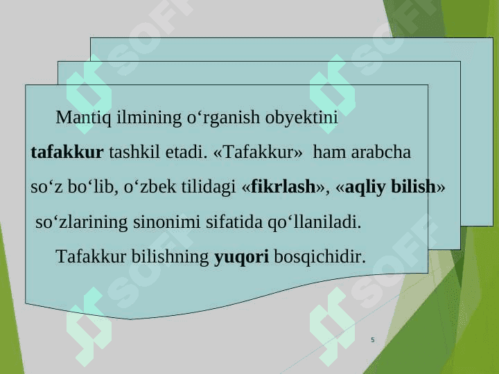 Falsafada mantiqning roli. Jamiyat va oila falsafasi. Falsafiy antropologiya 5