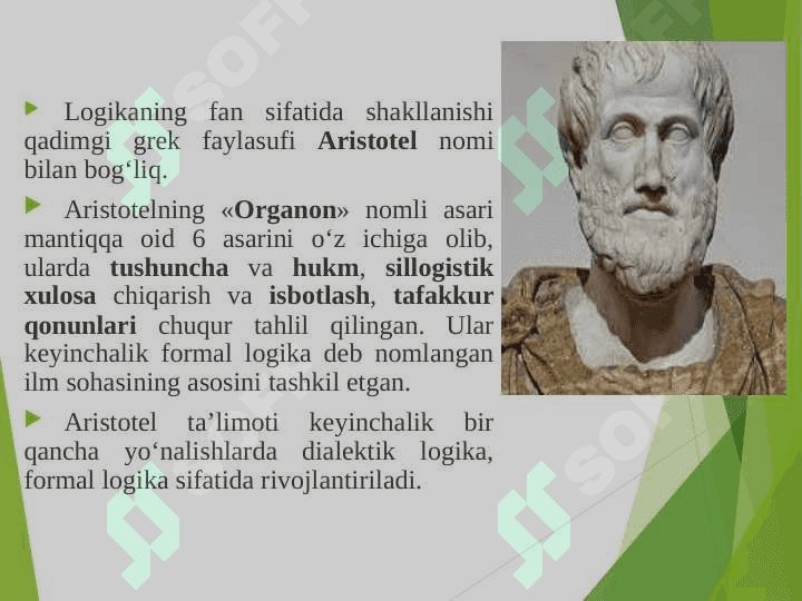 Falsafada mantiqning roli. Jamiyat va oila falsafasi. Falsafiy antropologiya 6