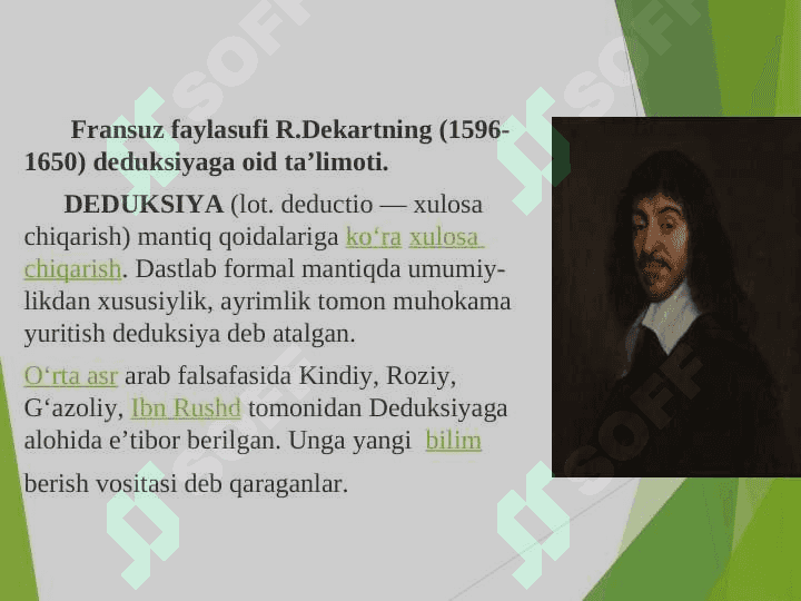 Falsafada mantiqning roli. Jamiyat va oila falsafasi. Falsafiy antropologiya 8