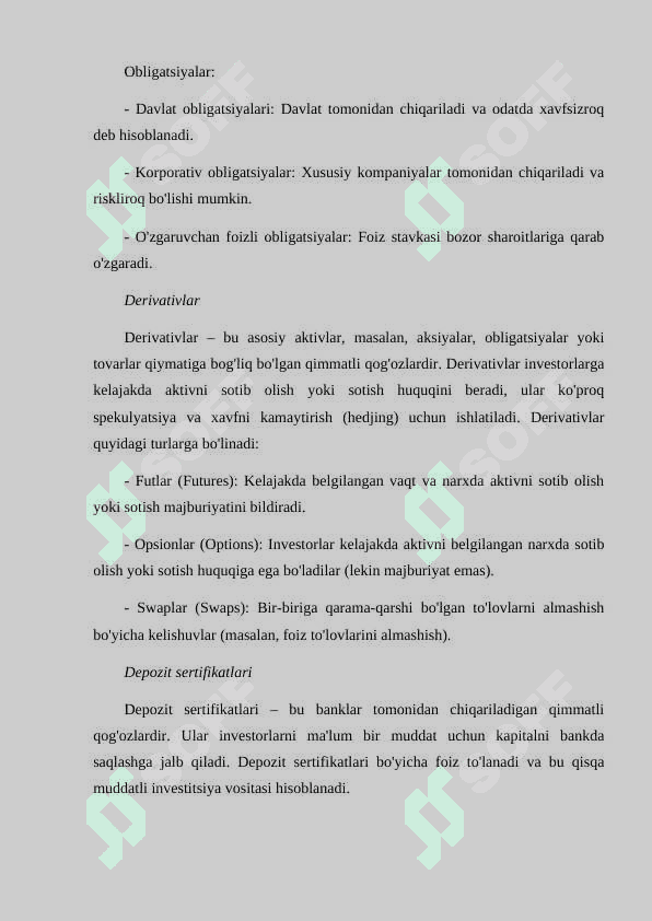 Qimmatli qogʻozlar bilan boʻladigan tijorat operatsiyalarining hisobi 2